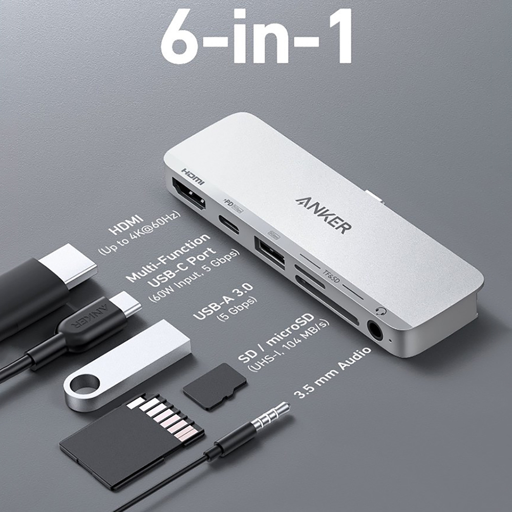 Anker 6-in-1 USB C Hub Anker 541 USB-C Hub with 4K HDMI Port